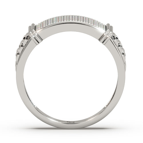 Men’s Round Brilliant Diamond Ring | Full Pavé Cluster Wide Band Design