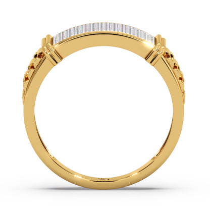 Men’s Round Brilliant Diamond Ring | Full Pavé Cluster Wide Band Design