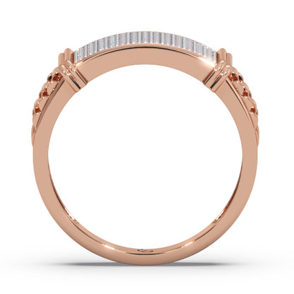 Men’s Round Brilliant Diamond Ring | Full Pavé Cluster Wide Band Design