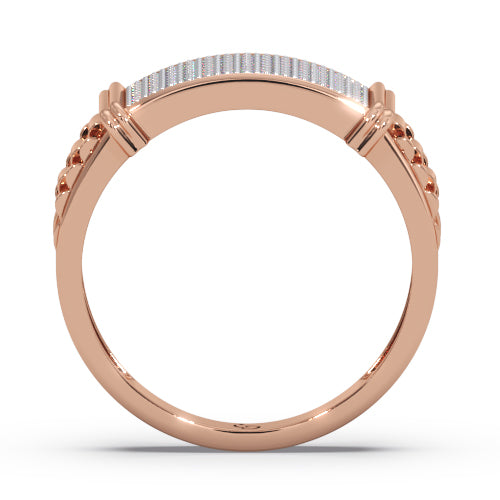 Men’s Round Brilliant Diamond Ring | Full Pavé Cluster Wide Band Design