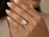 Oval Diamond Halo Engagement Ring | Lustrous Metal Band & Gemstone Setting