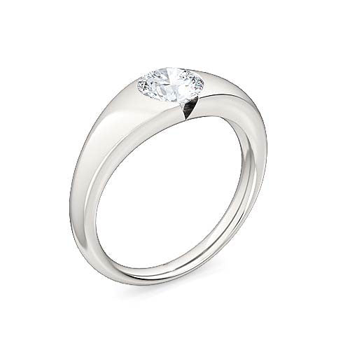 round brilliant diamond solitaire engagement ring | sleek contemporary setting