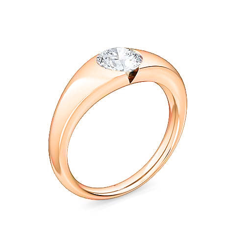 Round Brilliant Diamond Solitaire Engagement Ring | Sleek Contemporary Setting