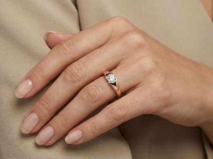 Round Brilliant Diamond Solitaire Engagement Ring | Sleek Contemporary Setting