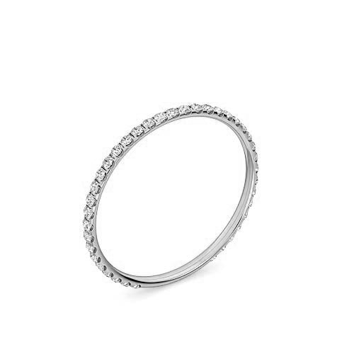round brilliant cut diamond prong set eternity band | modern prong setting