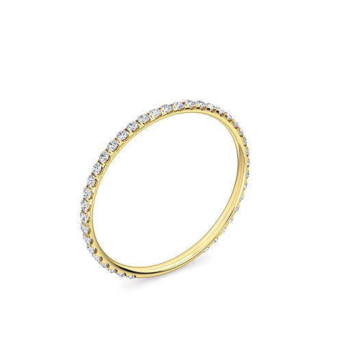 round brilliant cut diamond prong set eternity band | modern prong setting