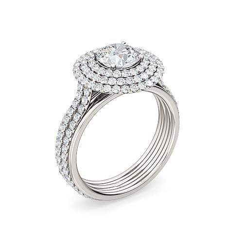 double band diamond engagement ring | natural & lab grown diamond setting