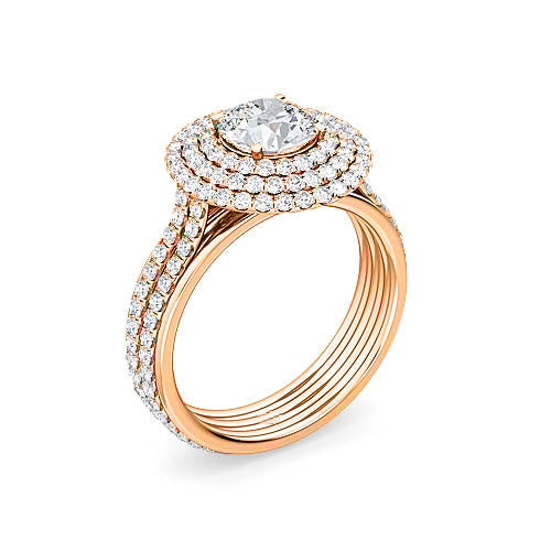 double band diamond engagement ring | natural & lab grown diamond setting