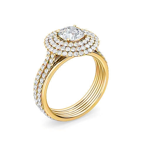 double band diamond engagement ring | natural & lab grown diamond setting
