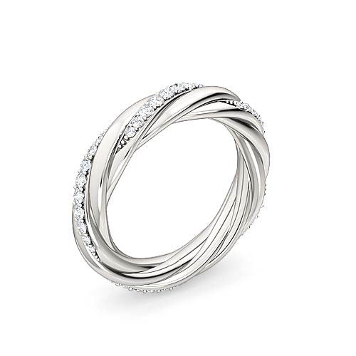 round brilliant cut diamond curved eternity ring | shared prong setting