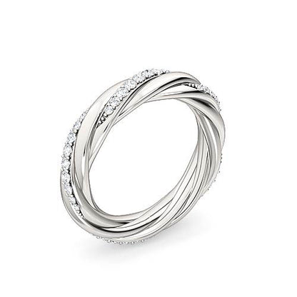 Round Brilliant Cut Diamond Curved Eternity Ring | Shared Prong Setting