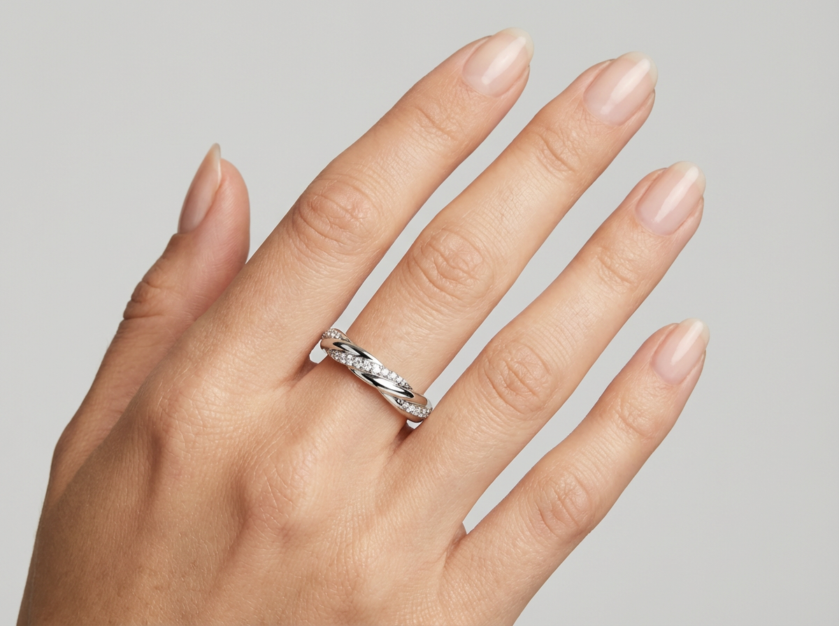 round brilliant cut diamond curved eternity ring | shared prong setting