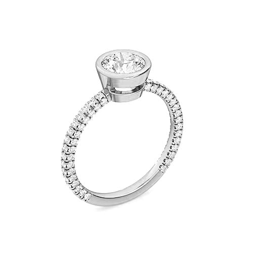 round brilliant diamond pavé engagement ring | 96 diamond twist swirl setting