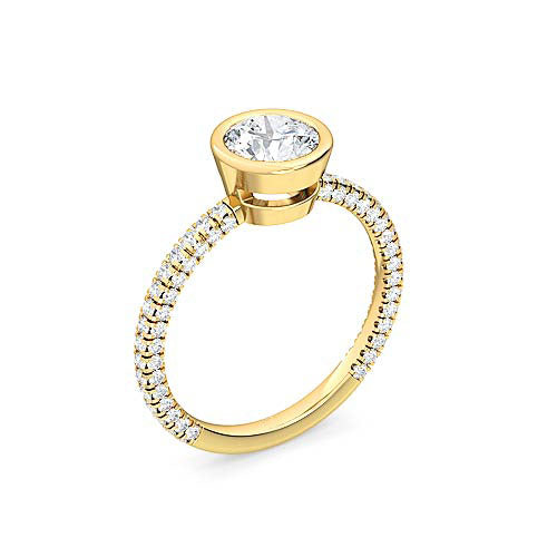 round brilliant diamond pavé engagement ring | 96 diamond twist swirl setting