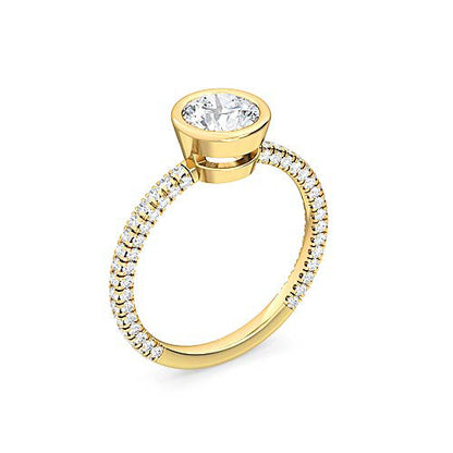 Round Brilliant Diamond Pavé Engagement Ring | 96 Diamond Twist Swirl Setting