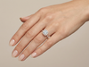 Cushion Cut Diamond Halo Engagement Ring | Three Sided Fully Faceted Pavé Setting