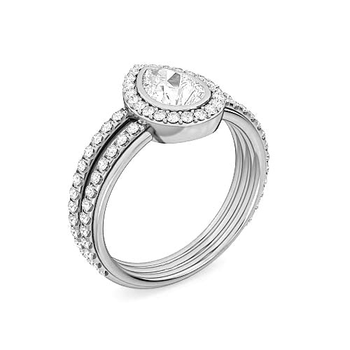 pear shaped diamond halo engagement ring | classic pavé halo & shank setting