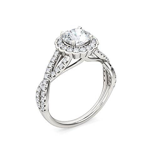 Round Brilliant Diamond Halo Engagement Ring | Bold & Elegant Sparkling Pavé Setting