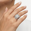 Round Brilliant Diamond Bezel Wedding Ring | Pavé Halo & Split Shank Setting