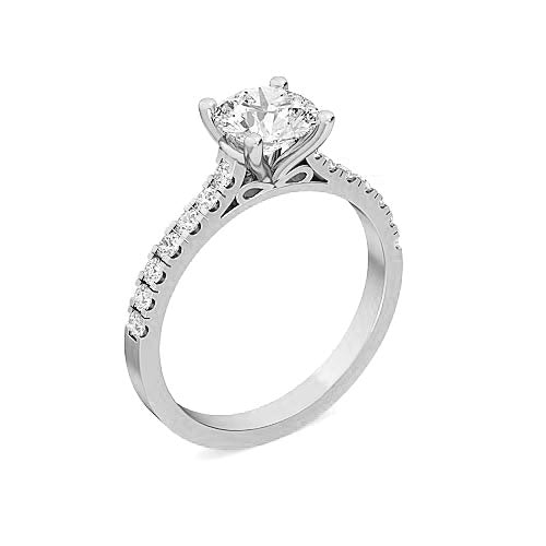 Round Brilliant Diamond Solitaire Engagement Ring | Delicate Split Shank Setting