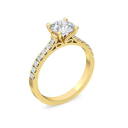 Round Brilliant Diamond Solitaire Engagement Ring | Delicate Split Shank Setting