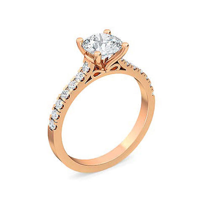 Round Brilliant Diamond Solitaire Engagement Ring | Delicate Split Shank Setting