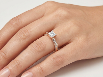 Princess Cut Diamond Engagement Ring | Handcrafted Elegant Anniversary Gift