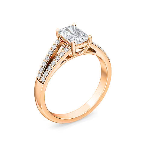Emerald Cut Diamond Pavé Engagement Ring | Elegant Center Stone Pavé Setting