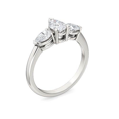 Pear Shaped Diamond Three Stone Engagement Ring | Classic Trilogy Pear Setting