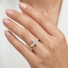 Three Stone Pear Cut Diamond Pavé Engagement Ring | Marquise Side Stone Setting