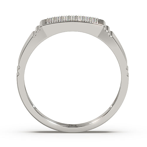 men’s round brilliant diamond ring | pavé cluster wide top classic band