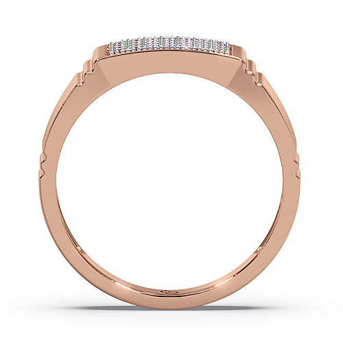 men’s round brilliant diamond ring | pavé cluster wide top classic band