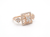 Round Diamond Women's Cocktail Ring | Geometric Halo Cluster Setting
