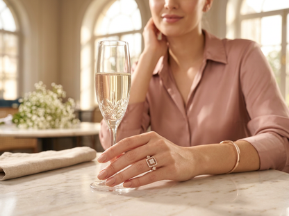Round Diamond Women's Cocktail Ring | Geometric Halo Cluster Setting