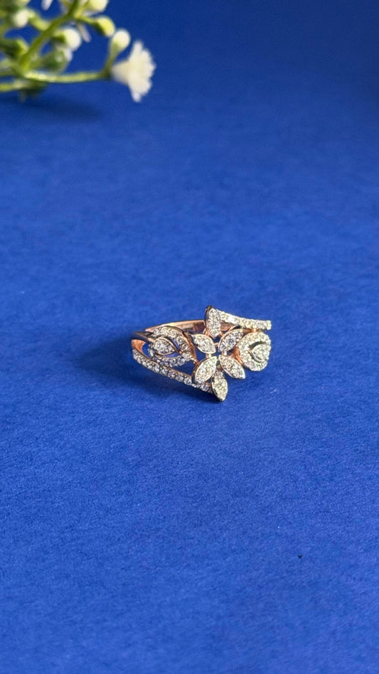 Round Diamond Women's Statement Ring | Floral Cluster Setting