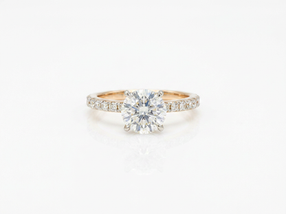 Round Diamond Women's Solitaire Ring | Pavé Prong Setting