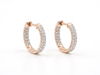 Round Diamond Women's Hoop Earrings | Double Pavé Settin