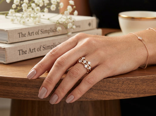 Round Diamond Women's Stackable Ring | Bezel Setting
