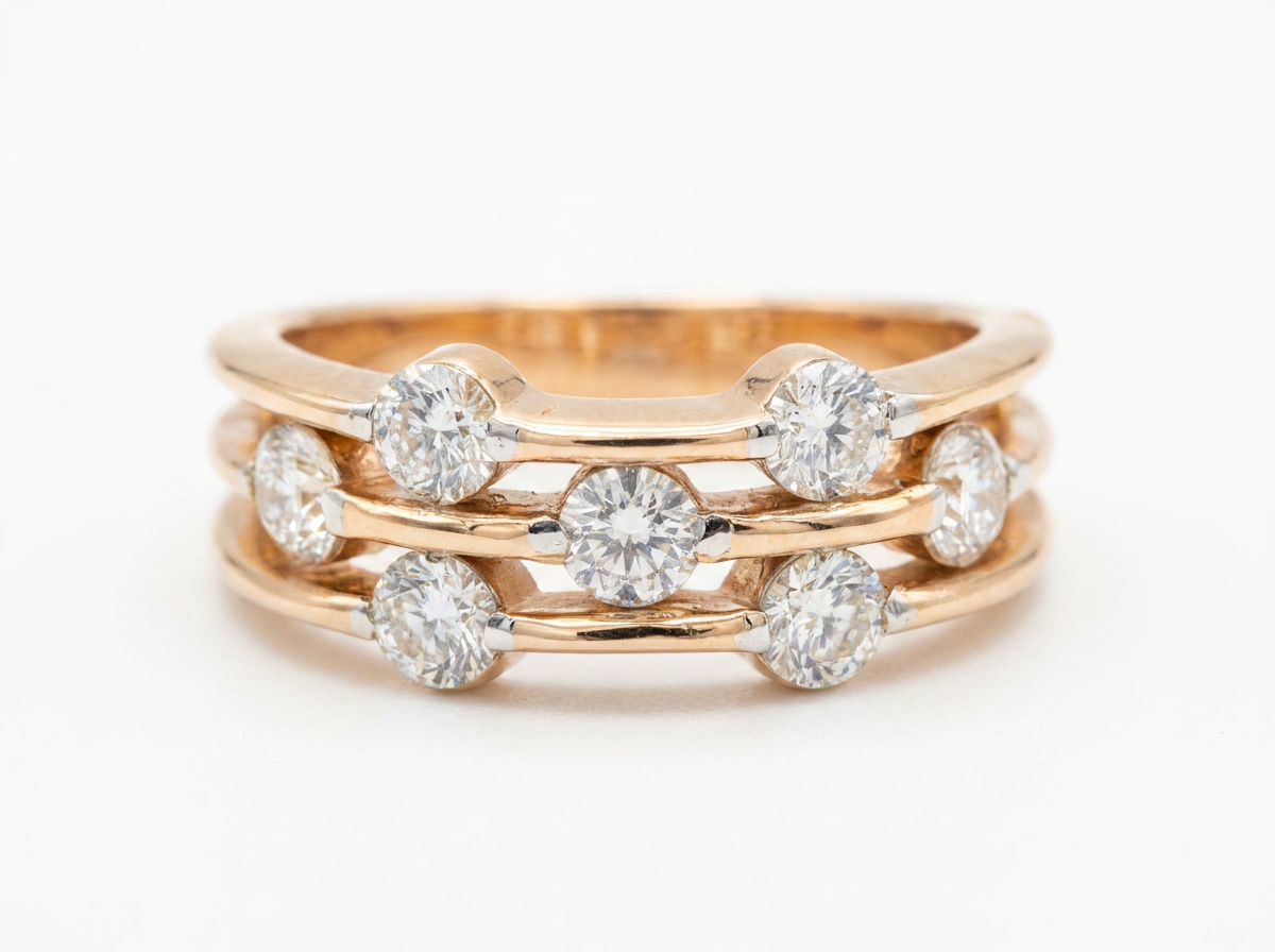 round diamond women's stackable ring | bezel setting