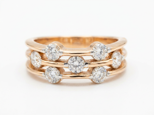 Round Diamond Women's Stackable Ring | Bezel Setting
