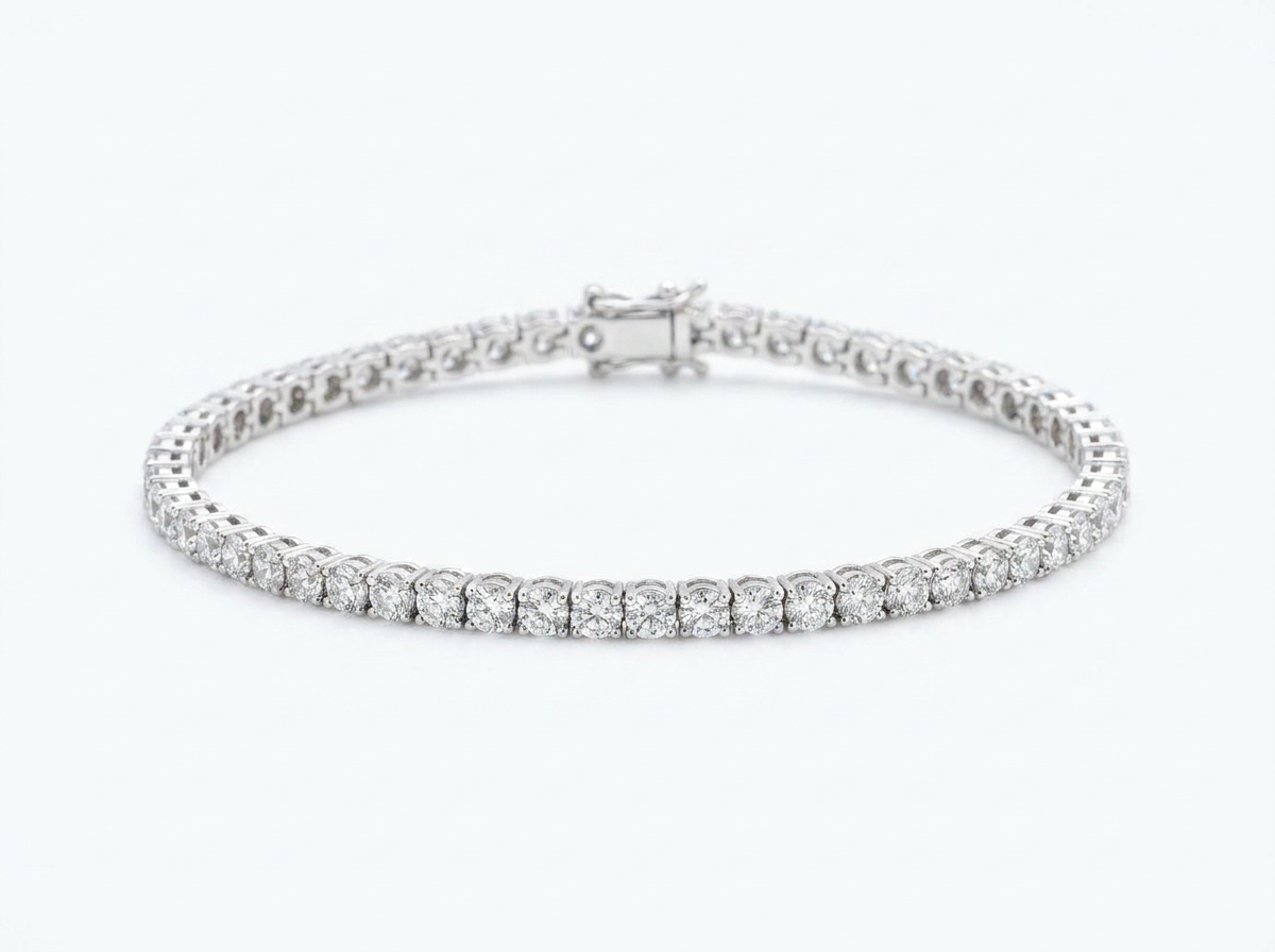 0.05 ct round diamond women's tennis bracelet | classic prong setting