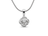 Round Cut Diamond Women's Pendant | Floral Swirl Design
