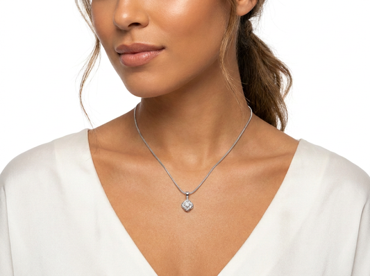 Round Cut Diamond Women's Pendant | Floral Swirl Design