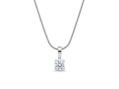 Round Cut Diamond Women's Solitaire Pendant | Classic 4-Prong Setting
