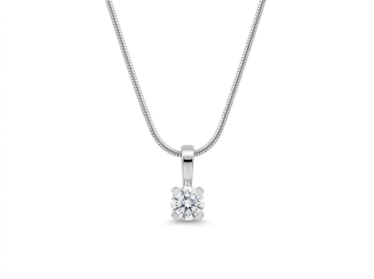 Round Cut Diamond Women's Solitaire Pendant | Classic 4-Prong Setting