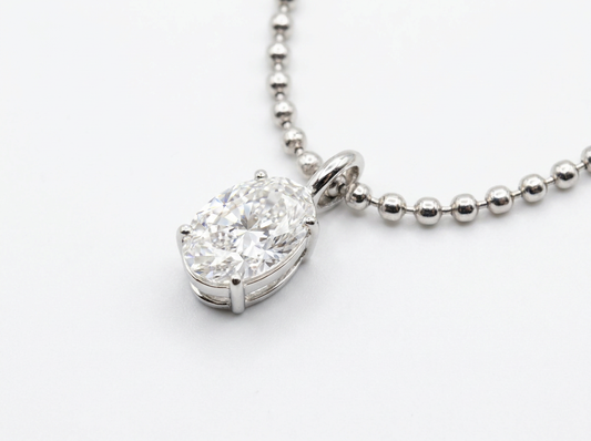 Round Cut Diamond Women's Pendant | Four Prong Solitaire Design