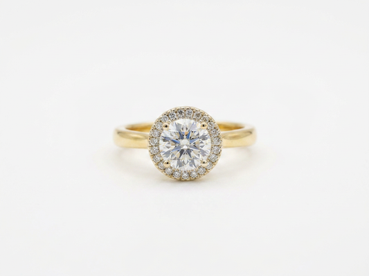 Round Diamond Women's Halo Ring | Prong Setting