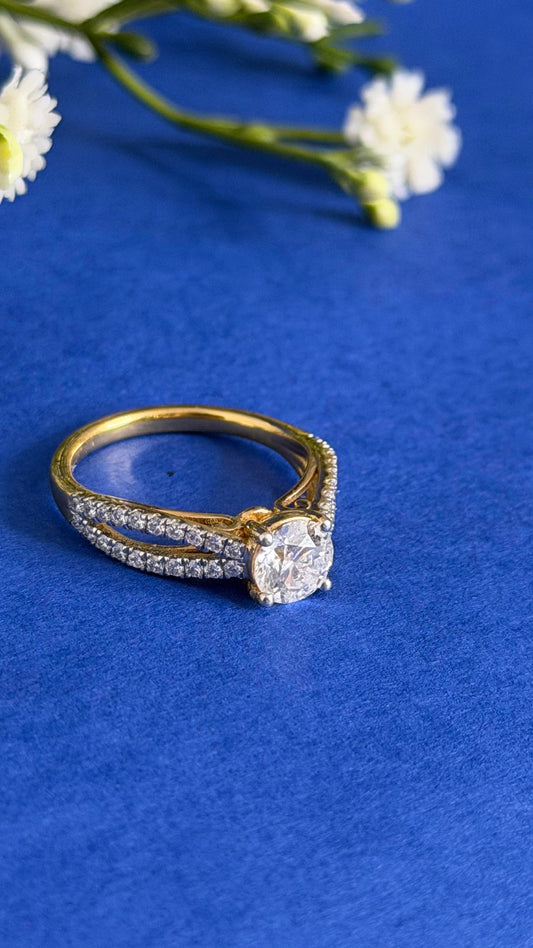 Round Diamond Women's Solitaire Ring | Split Shank Prong Setting