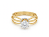 Round Diamond Women's Solitaire Ring | Triple Band Prong Setting