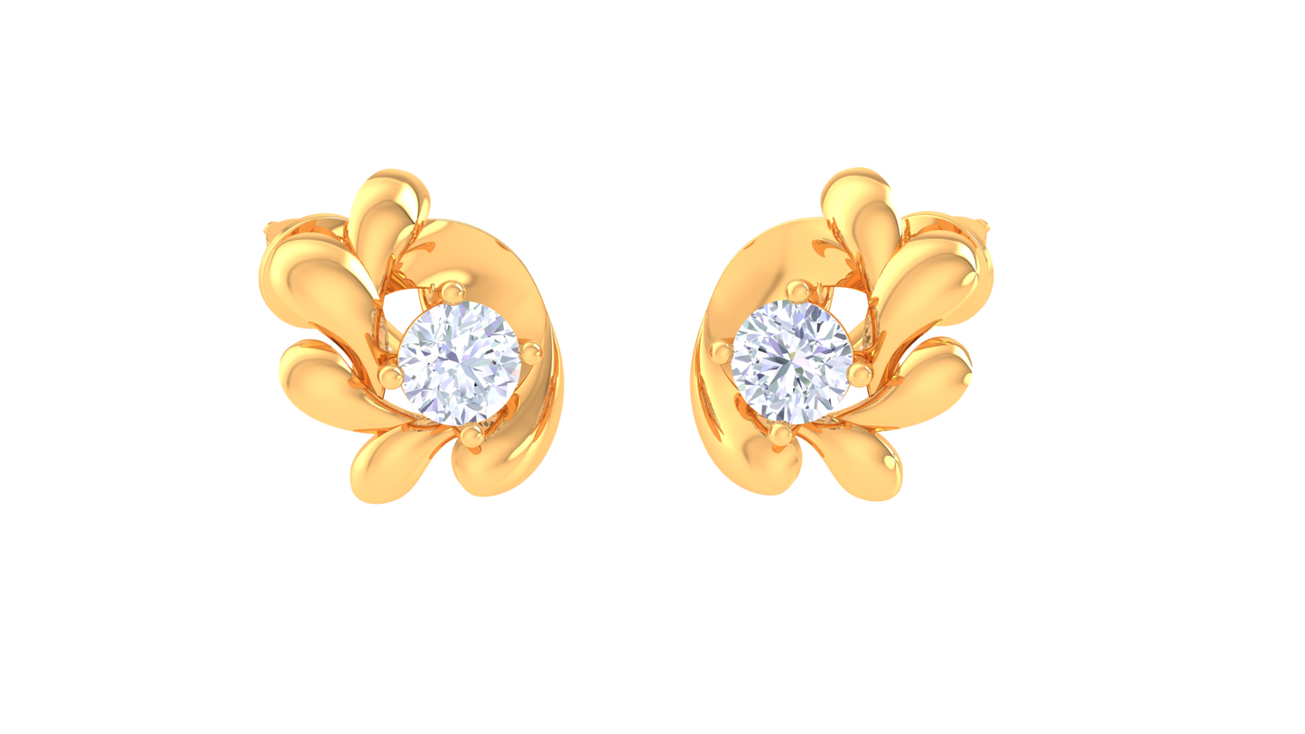 round brilliant diamond stud earrings for women | elegant stardust symphony setting